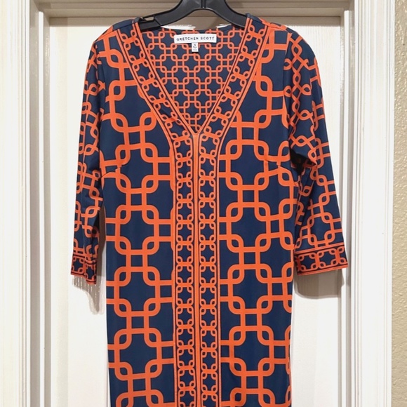 Gretchen Scott geometric Shift Dress S - Picture 2 of 11